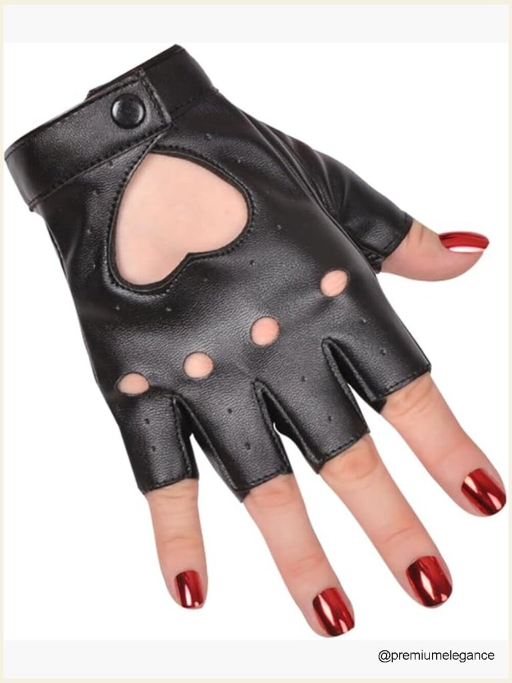 Fingerless Faux Leather Gloves Half Finger Cosplay Dance Performance Gloves